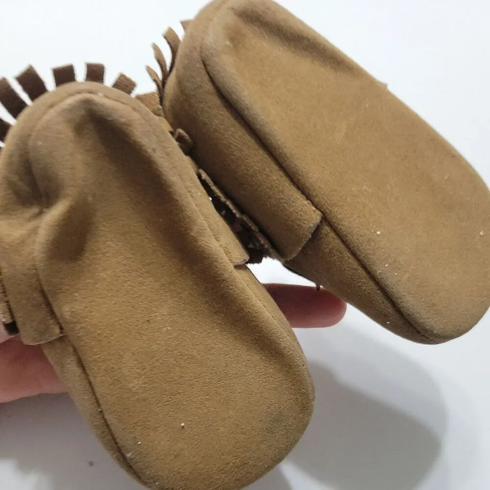 Boutique Moccasins 1 Ballet Flat Shoes‎ Brown Low Top Slip Ons Baby 0-6 Months